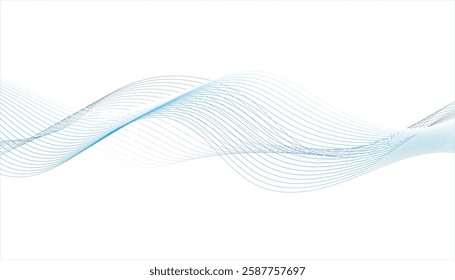 Purple and blue Sound wave line curve on a white background.