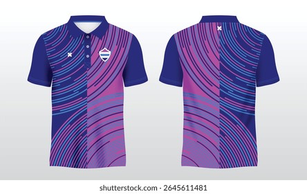 purple and blue sport polo shirt sublimation jersey template