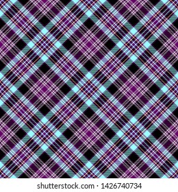 Purple and Blue Tartan Plaid Scottish Seamless Pattern. Texture from tartan, plaid, tablecloths, shirts, clothes, dresses, bedding, blankets and other textile.