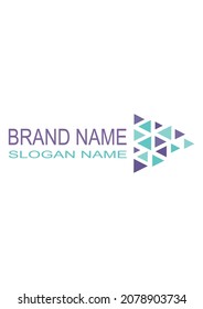 Purple and blue triangle logotype icon,  that can be customized and you can add your Company or brand name, slogan or any other message that you want to include with this creative and beautiful icon. 