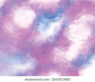 Purple and blue violet tie dye cloud pattern background. Pastel cotton candy wallpapers. Holographic ground texture image abstract artwork. Aesthetic rainbow cloud, gradient ink mark, splash ink. 