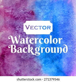 Purple and blue watercolor vector background