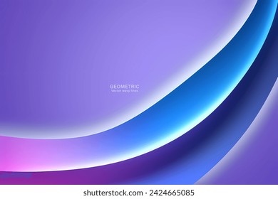 Purple Blue Wave Background, Abstract geometric background with liquid shapes. Vector illustration.