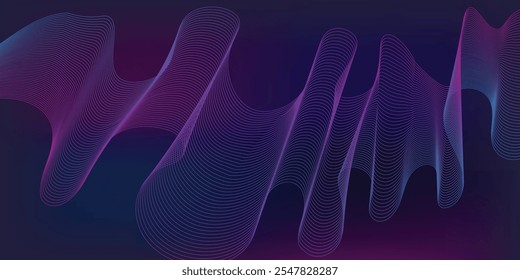 Purple and Blue wave line Background