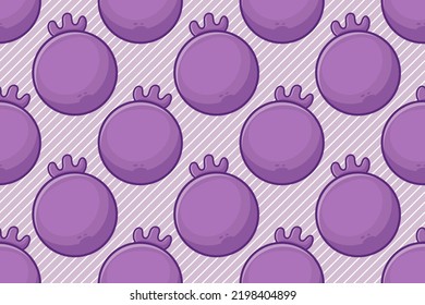 purple blueberry fruit seamless pattern vector illustration 