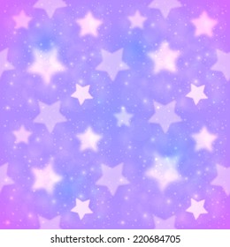 Purple blurred stars vector seamless pattern
