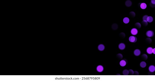 Purple bokeh, blurred background with sparkling lights, blurry glitter effect.