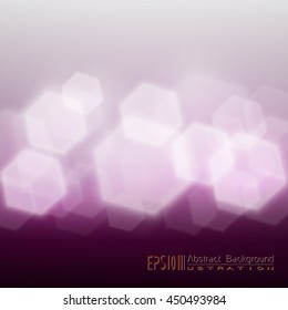 Purple bokeh with hexagon shape.
