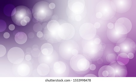 Purple bokeh vector background. Abstract gradient glitter illustration wallpaper for template website. Cover social media business advertising. minimal style. 