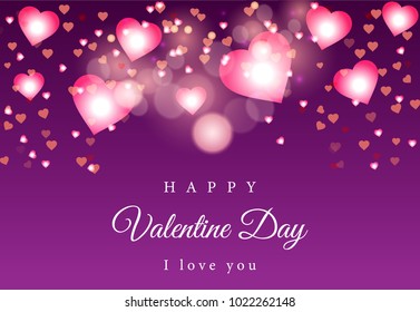 purple Bokeh Vector background Valentines day