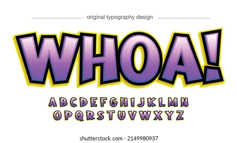 purple bold cartoon comics artistic font