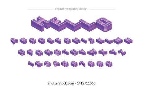 Purple Bold Isometric Typography Design