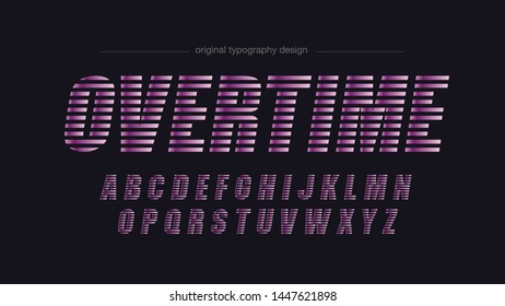 Purple Bold Stripes Typography Font Design