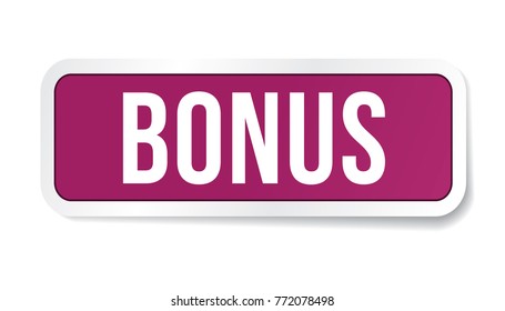 purple bonus tag label isolated on white