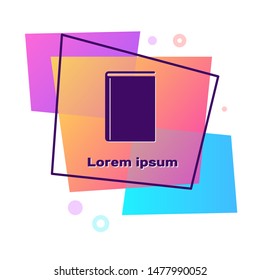 Purple Book icon isolated on white background. Color rectangle button. Vector Illustration