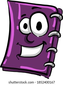 Purple book, illustration, vector on white background