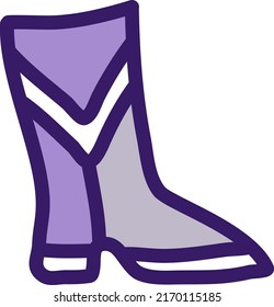 Purple boots, illustration, vector on a white background.