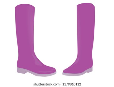 Purple boots. vector illustration