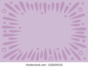 Purple border background with circle and dots. Layout design for business or leisure project. Flat vector illustration.
