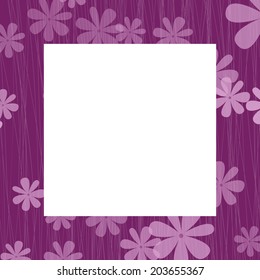 Purple border with camomiles. Vector illustration EPS10.