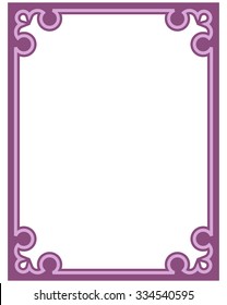 purple border frame deco vector art simple line corner