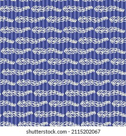 Purple botanical very peri color of the year seamless pattern texture. Colorful trend tone on tone linen texture. Foliage floral fabric effect background. Vector tile.