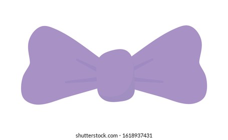 purple bow tie accessory fashion icon over white background vector illustration