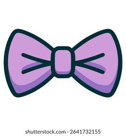 purple bow tie fashion lifestyle accessories flat color vector illustration template design