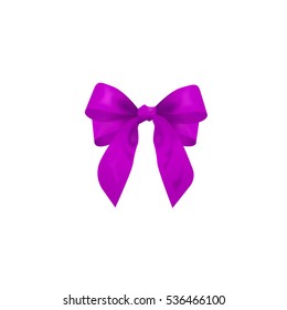purple bow, vector illustration
