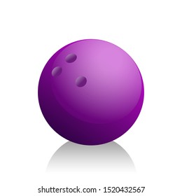 purple bowling ball, vector illustration 