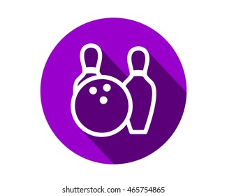 purple bowling icon circle sports equipment tool utensil image vector