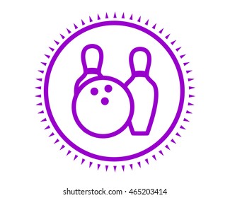 purple bowling icon sport equipment tool utensil image vector 