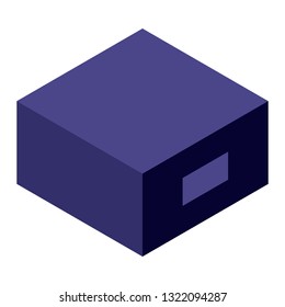 Purple box icon. Isometric of purple box vector icon for web design isolated on white background