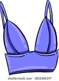 Purple bra, illustration, vector on white background