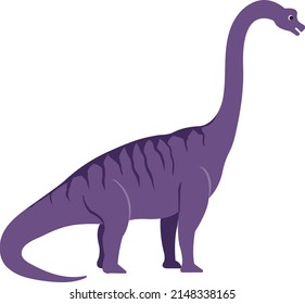 Purple brachiosaurus, long neck sauropod, Jurassic dinosaur, paleontology art