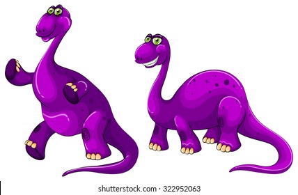Purple brachiosaurus standing on two legs illustration