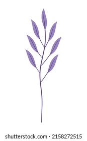 purple branches with leafs icon