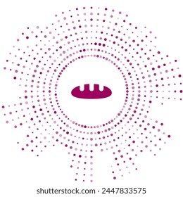 Purple Bread loaf icon isolated on white background. Abstract circle random dots. Vector Illustration