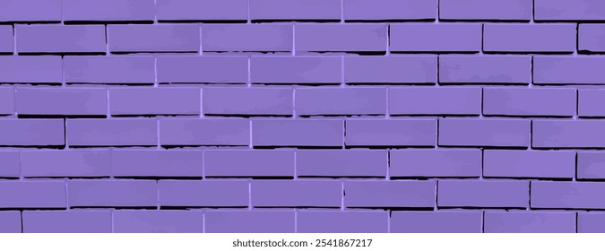 Purple brick background, background with a textured brick pattern, background in a vibrant purple, creating a bold, urban feel. Brick texture background vector wallpaper.