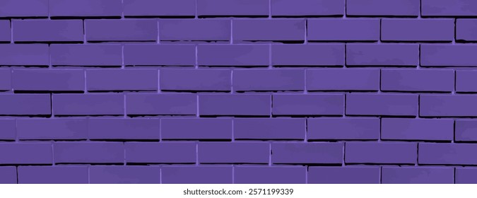 Purple brick background, textured and vibrant. The background features a purple hue, creating a bold and stylish background. Brick texture background vector wallpaper.