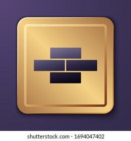 Icono de Púrpura aislado en fondo púrpura. Botón Gold Square. Ilustración vectorial