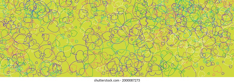 Purple Bright Rainbow Ornamental Fabrics. Violet Green Vector Neon Blue Simple Romantic Pic. Transparent White Multicolor Confetti Party Style. Love Turquoise Red Colorful Hearts Modern Design.