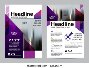 Purple Brochure Layout design template. Annual Report Flyer Leaflet cover Presentation Modern background. illustration vector in A4 size