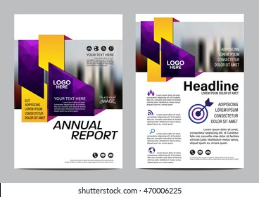 Purple Brochure Layout design template. Annual Report Flyer Leaflet cover Presentation Modern background. illustration vector in A4 size