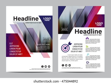 Purple Brochure Layout design template. Annual Report Flyer Leaflet cover Presentation Modern background. illustration vector in A4 size