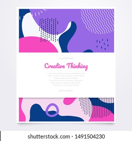Purple brochure template - modern vector retro style banner