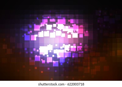 Purple brown black vector abstract glowing background with random sizes rounded corners tiles 