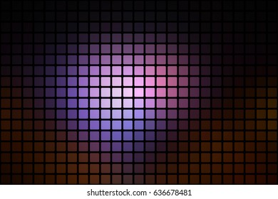 Purple brown black vector abstract mosaic background with rounded corners square tiles over black