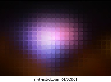 Purple brown black vector abstract rounded corners square tiles mosaic over  blurred background
