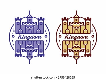 Purple and brown color illustration of mirror kingdom castle design